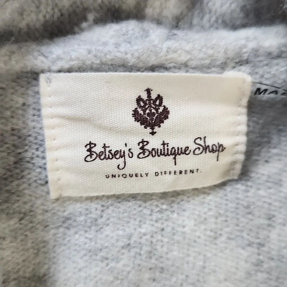 Gray and Cream Striped Cardigan Sweater-small